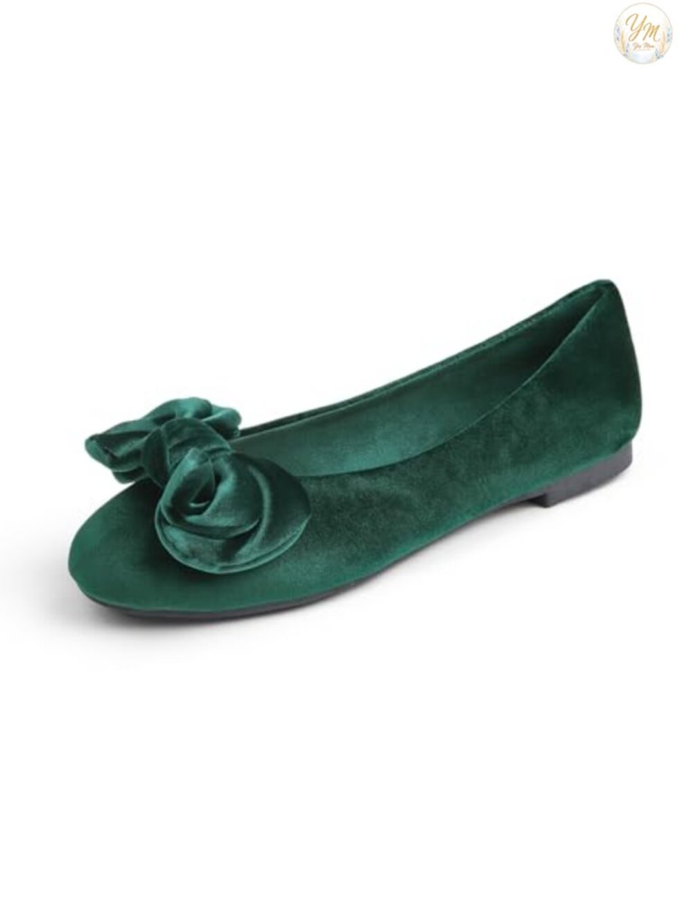 Women's Round Toe Bow Ballet Flats Pull-On Slim Fit Casual